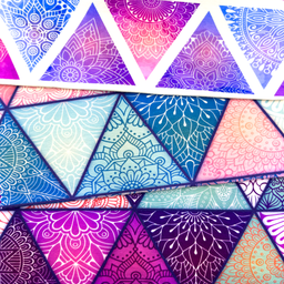 [S1912R] Viscose Lycra Heavy Digital Printed Triangle Mandela