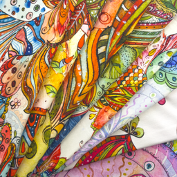 [S1946R] Viskos Lycra Tung Digitaltryckt Fantasi Blommar