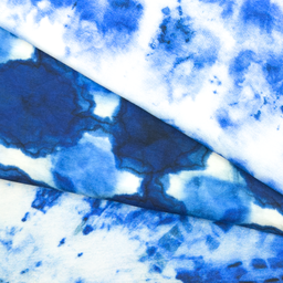 [S1947R] Viscose-lycra zwaar Digitaal Bedrukt Indigo