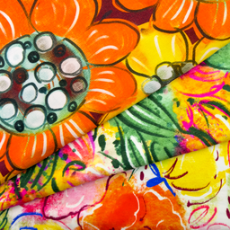 [S1954R] Viscose-lycra zwaar Digitaal Bedrukt Hand Getekend