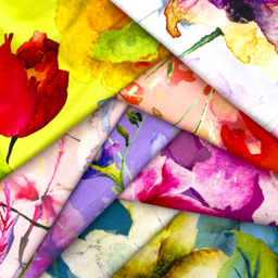 [S1961R] Viscose-lycra zwaar Digitaal Bedrukt Zomerbloemen