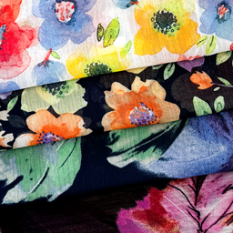 [S2042L] Voile Digital Printed Flowers