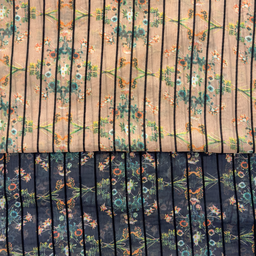 [S2051R] Voile With Flock Digital Printed Flowers