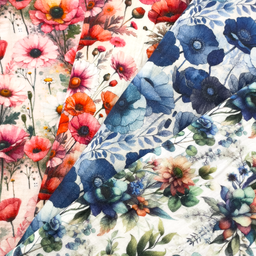 [S2091L] Double Gauze Crinkled Digital Printed Bloom