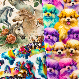 [S2122L] French Terry Digital Printed Mystery Beasts
