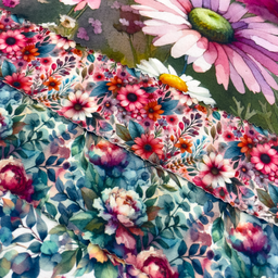 [S2107R] Viscose Lycra Heavy Digital Printed Peony's