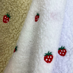 [S2216R] Teddy With Embroidery Strawberries