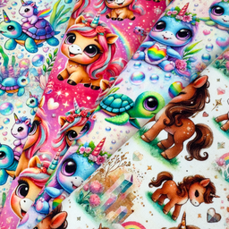 [S2277L] French Terry Digital Printed Pretty Unicorns