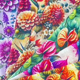 [S2305L] Viscose Linen Digital Printed Rosalie