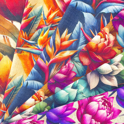[S2304R] Viscose Linen Digital Printed Marigold