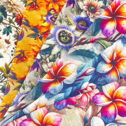 [S2307R] Viscose Linen Digital Printed Jasmine