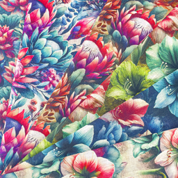 [S2309R] Viscose Linen Digital Printed Azalea