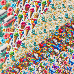 [S2313R] Poplin Digital Printed Colourful Fun