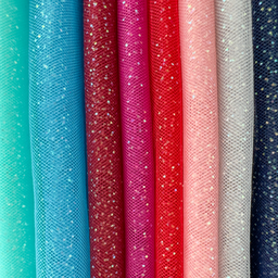 [S2240R] Tule With Multi Colour Glitters