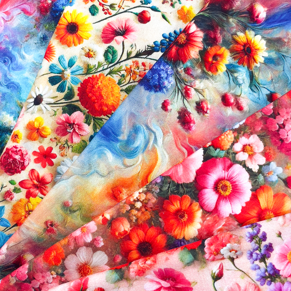 [S2367L] Viscose Lycra Heavy Digital Printed Magical Flowers
