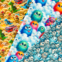 [S2283R] Jersey Digital Printed Fun Monsters