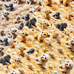 [S2285R] Jersey Digital Printed Fluffy Animals