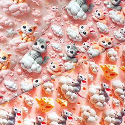 [S2294R] Jersey Digital Printed Cat And Mouse