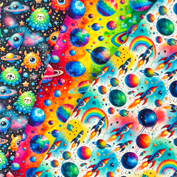 [S2296R] Jersey Digital Printed Rainbow Galaxy