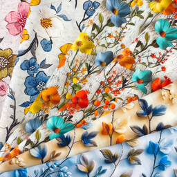 [S2356R] Rayon Digital Printed Flowy Flowers
