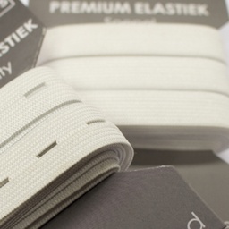 [106R] Elastico con asole Premium 15 mm Bianca