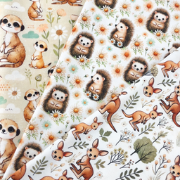 [S2329R] Jersey Digital Printed Daisy's With Animals