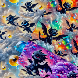 [S2336R] Jersey Digital Printed Bubble Dragon