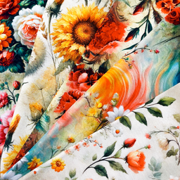 [S2369R] Viscose Lycra Heavy Digital Printed Flora