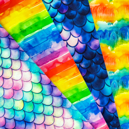 [S2385L] Jersey Digital Printed Rainbow Mermaid