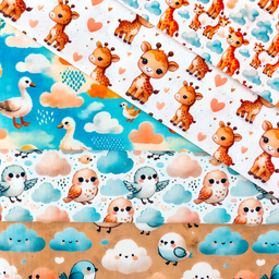 [S2411R] Poplin Digital Printed Sunny Clouds