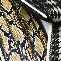 [115R] Pelle Con Flock Stampato Cucito