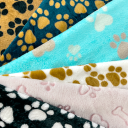 [S2462L] Wellness Fleece Printed Dog Paws