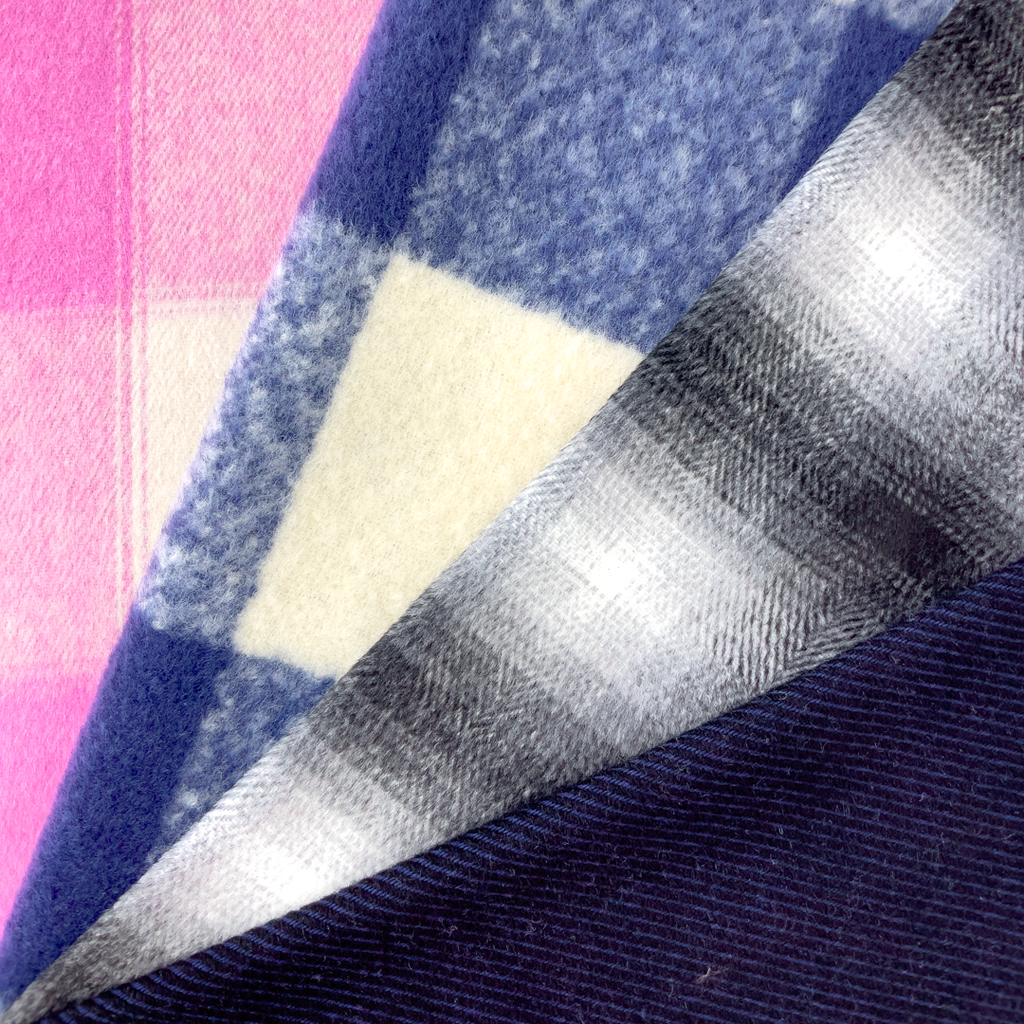 [S2469L] Check Coat Fabric Square's