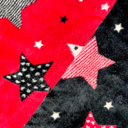[S2460R] Wellness Fleece Printed Stars Pied De Poule