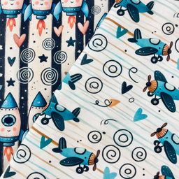 [S2482L] Jersey Digital Printed Aeroplane