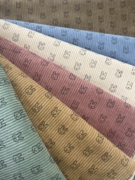 [S2419R] Baby Rib Cord Printed Stretch Little Bunny