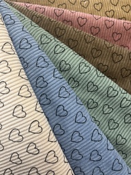 [S2421R] Baby Rib Cord Printed Stretch Little Love