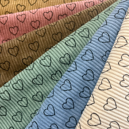 [S2421R] Baby Rib Cord Printed Stretch Little Love