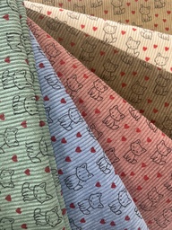 [S2425R] Baby Rib Cord Printed Stretch Little Foxes