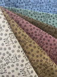 [S2427R] Baby Rib Cord Printed Stretch Little Deer's