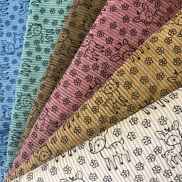 [S2427R] Baby Rib Cord Printed Stretch Little Deer's