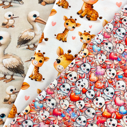 [S2493R] Jersey Digital Printed Loving Animals