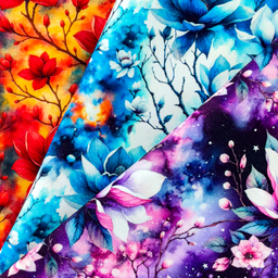 [S2505R] French Terry Digital Printed Flower Galaxy