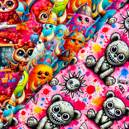 [S2507R] French Terry Digital Printed Big Eyes