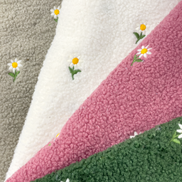 [S2523R] Teddy With Embroidery Flowers