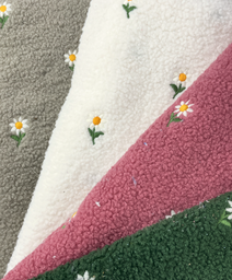 [S2523R] Teddy With Embroidery Flowers