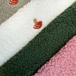 [S2524R] Teddy With Embroidery Little Mushroom