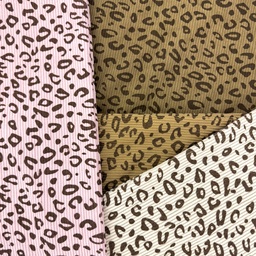 [S2527R] Baby Rib Cord Printed Stretch Panther