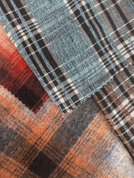 [S2553R] Check Coat Fabric