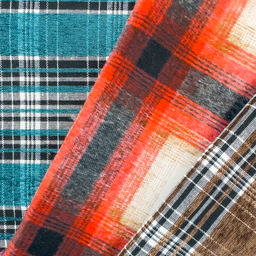 [S2553R] Check Coat Fabric
